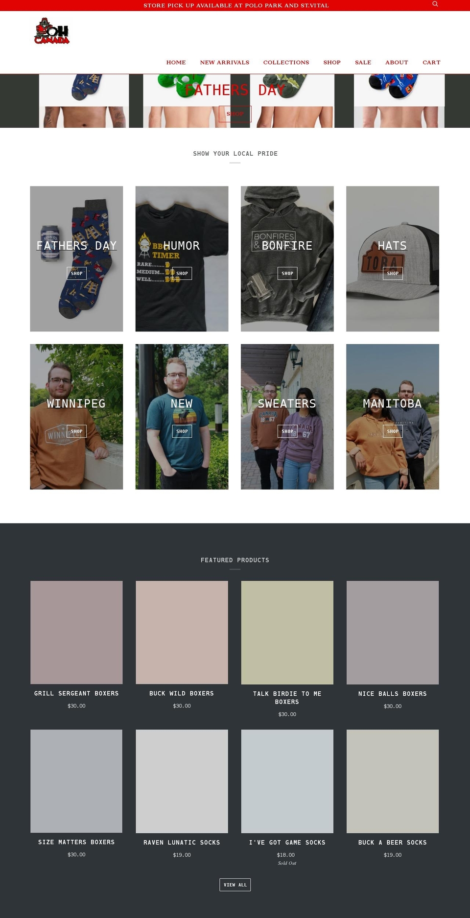 ohcanadawpg.com shopify website screenshot