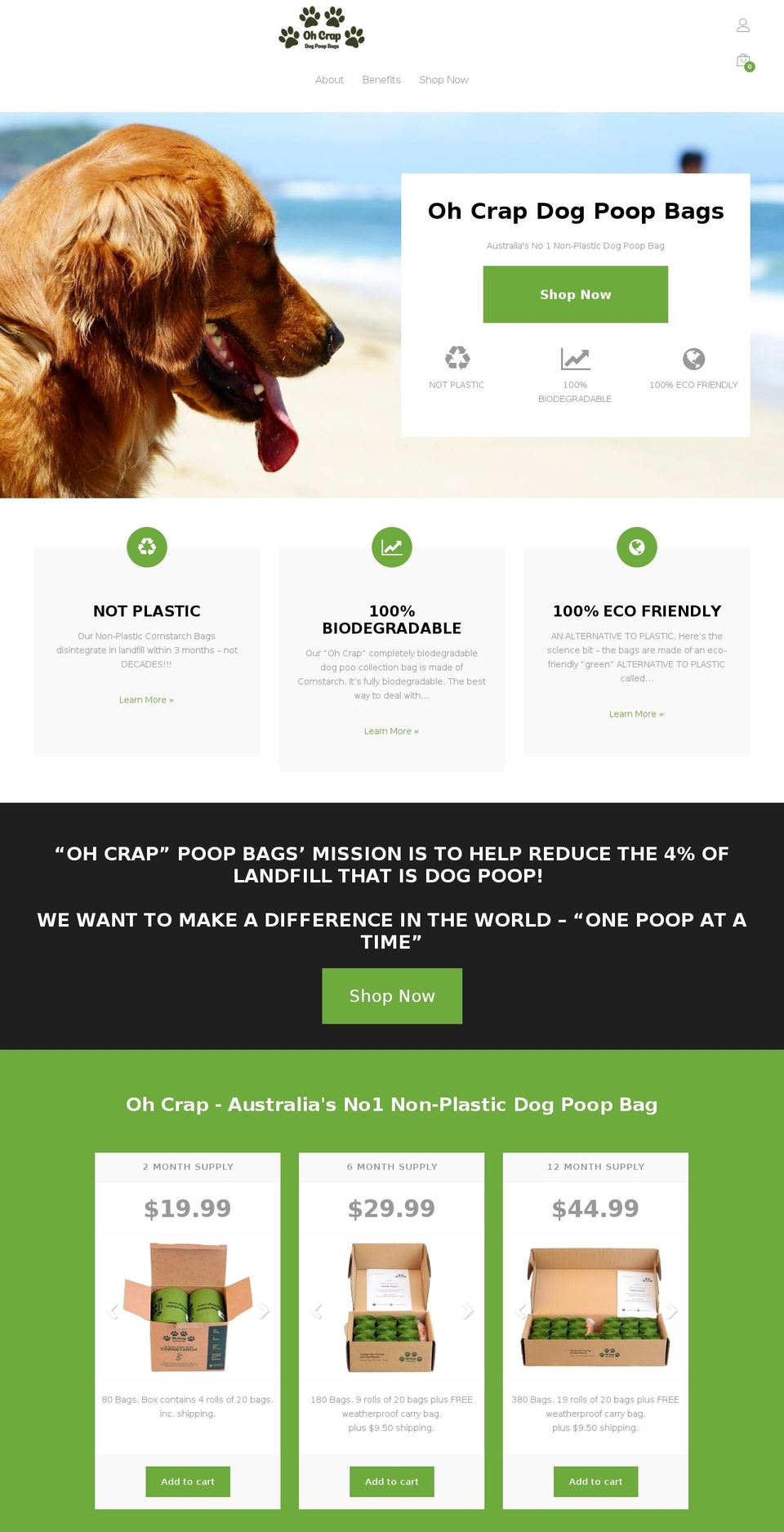 ohcrap.com.au shopify website screenshot