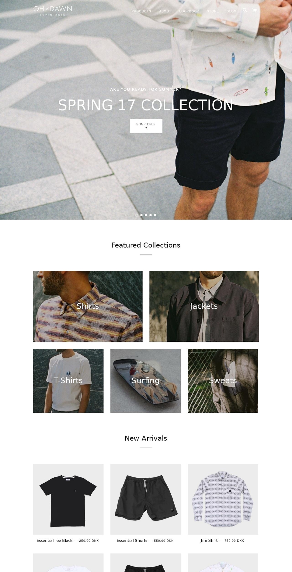 ohdawn.com shopify website screenshot