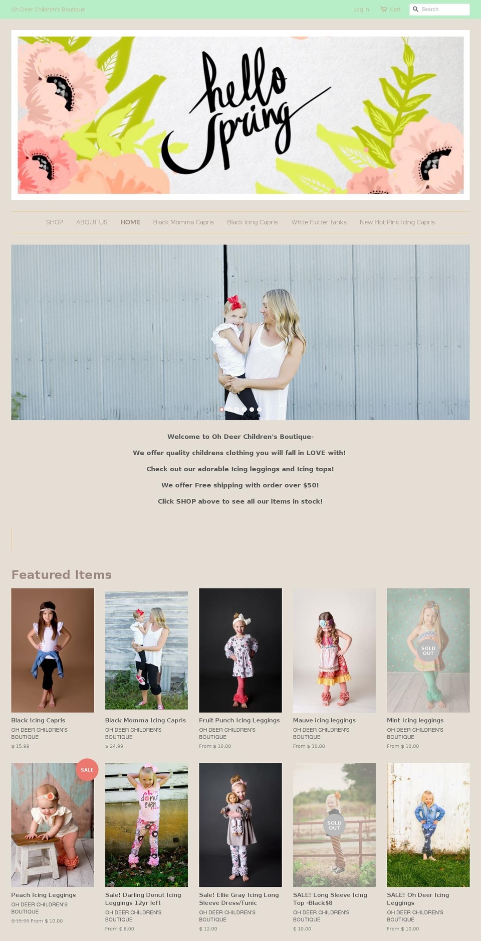 ohdeerchildrensboutique.com shopify website screenshot