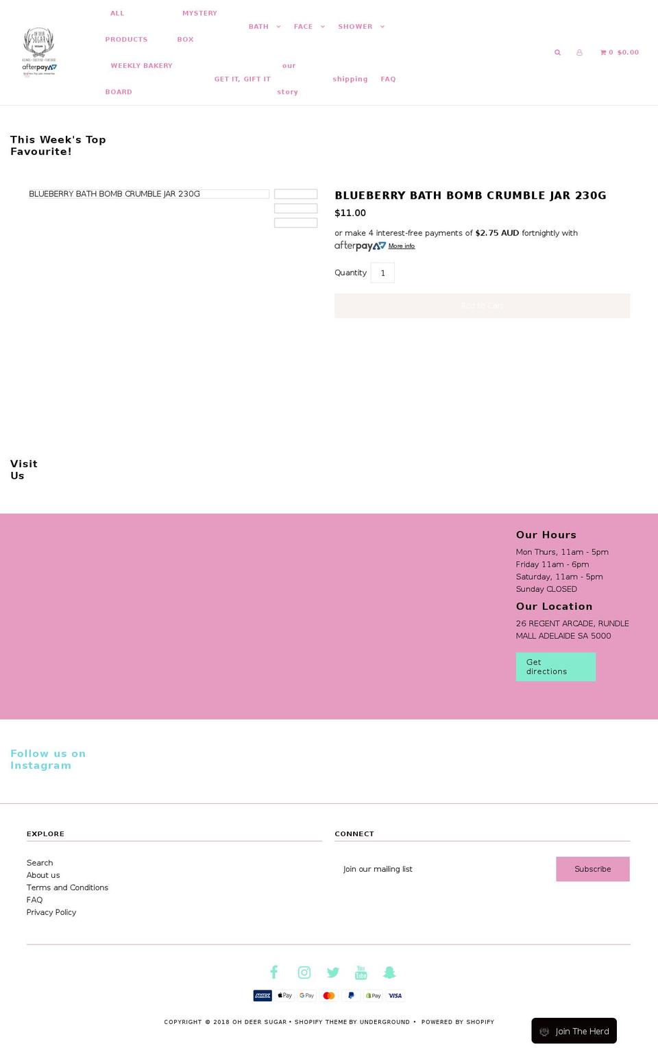 ohdeersoaps.com — Shopify storefront screenshot
