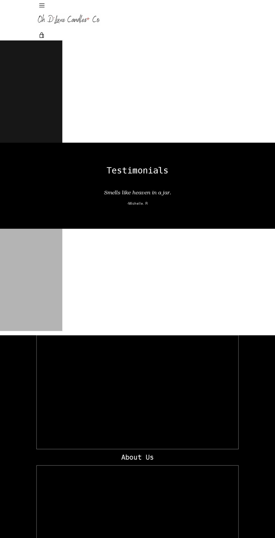 ohdluxecandles.com shopify website screenshot