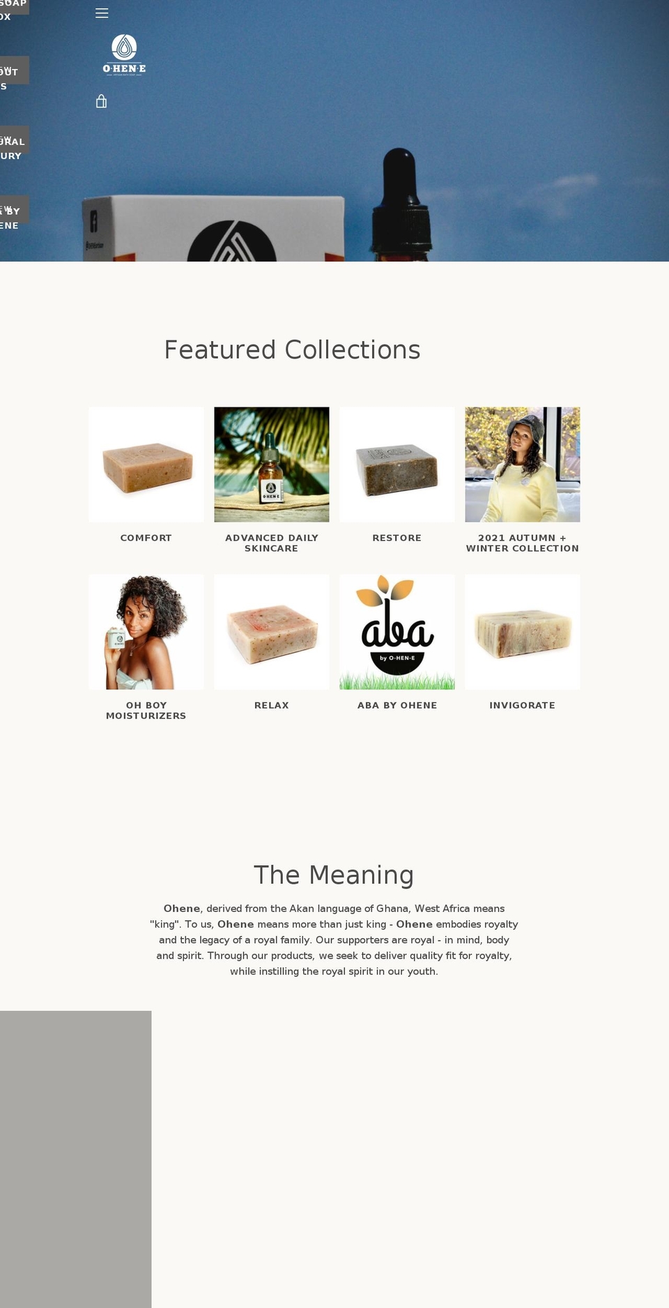 ohenebeauty.com shopify website screenshot