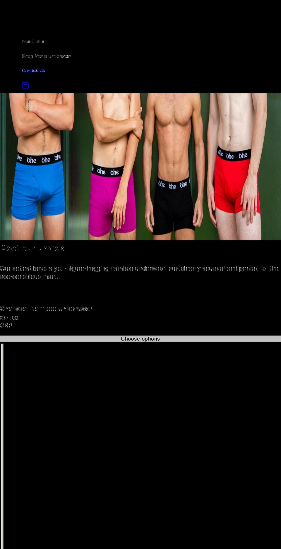 oheunderwear.com shopify website screenshot