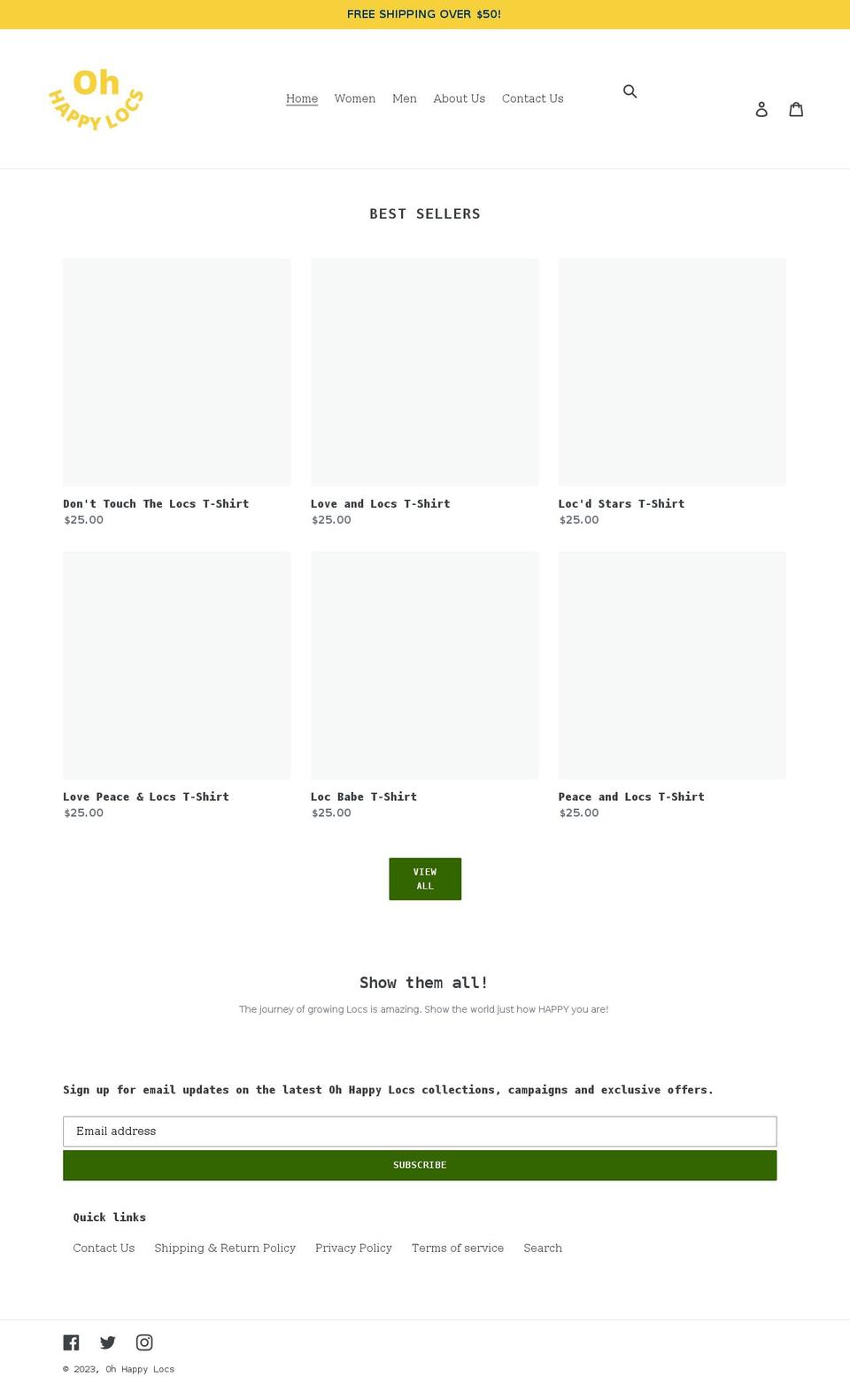 ohhappylocs.com shopify website screenshot