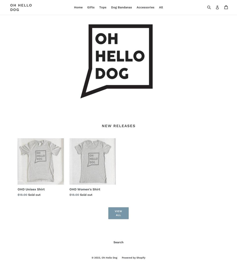 ohhellodog.myshopify.com shopify website screenshot
