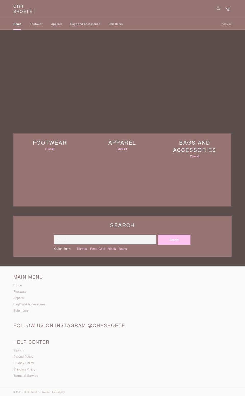 ohhshoete.com shopify website screenshot