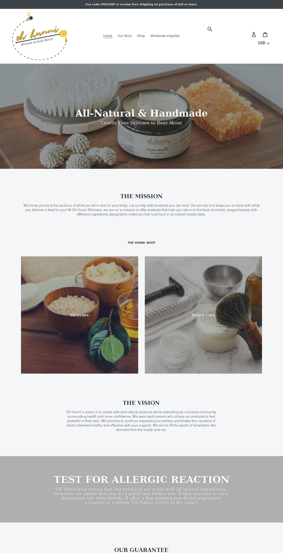 ohhunni.com shopify website screenshot