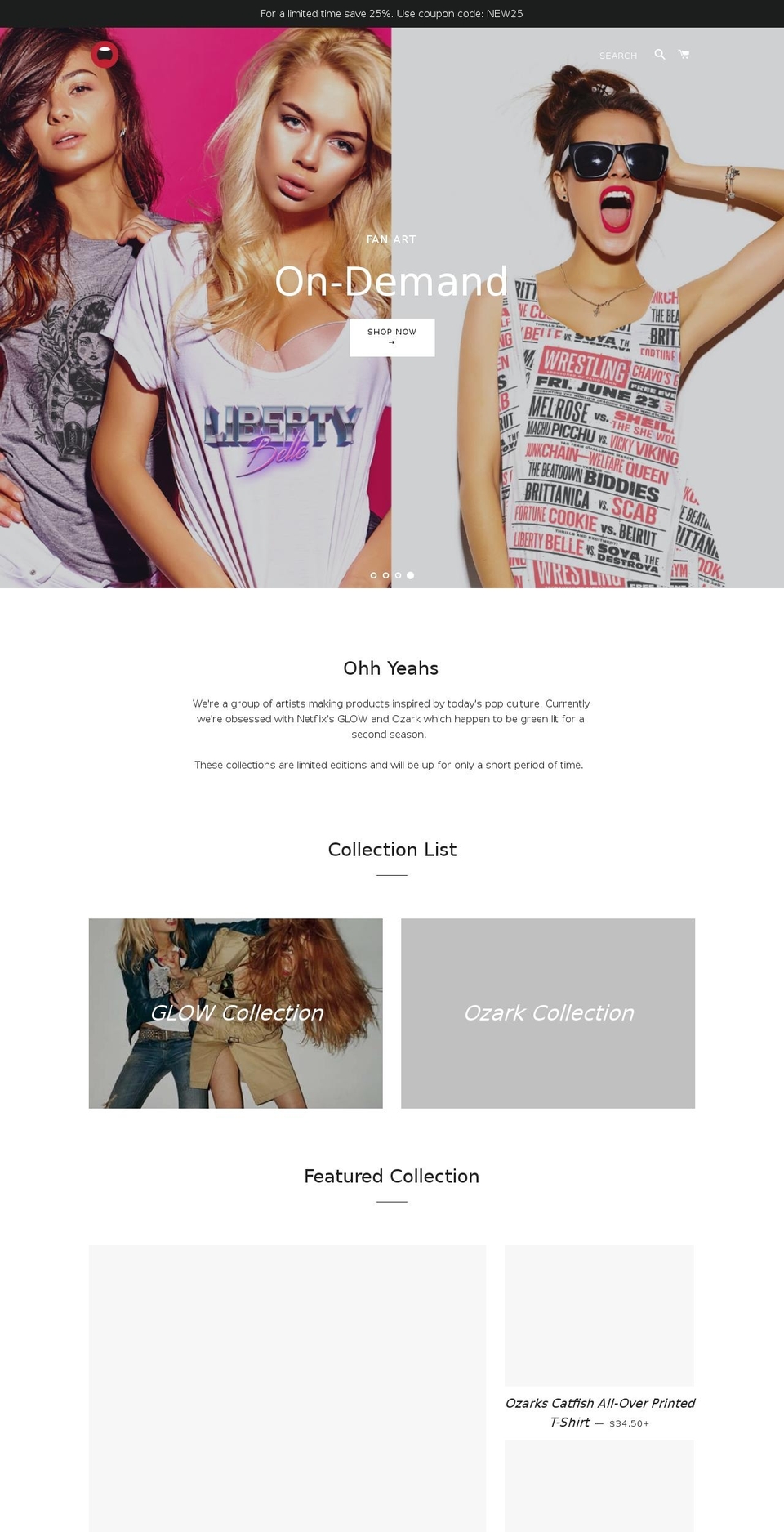 ohhyeahs.com — Shopify storefront screenshot