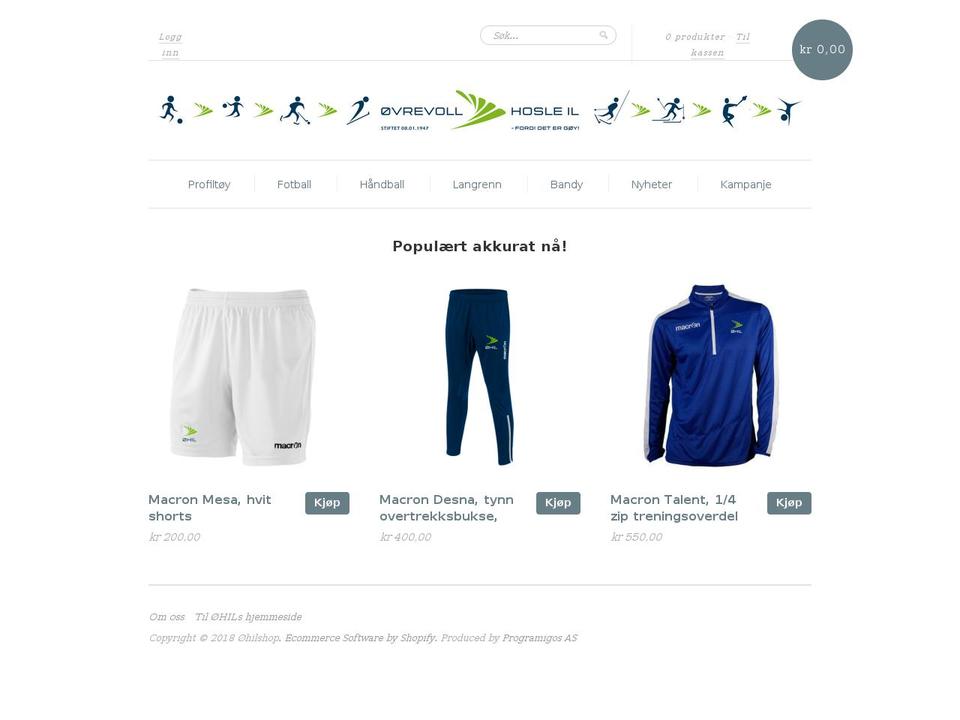 ohilshop.no shopify website screenshot