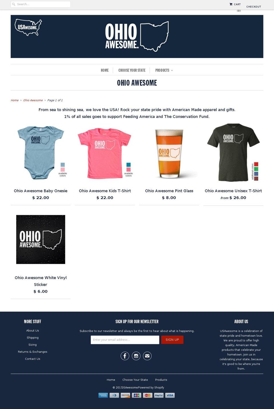 ohioawesome.us shopify website screenshot