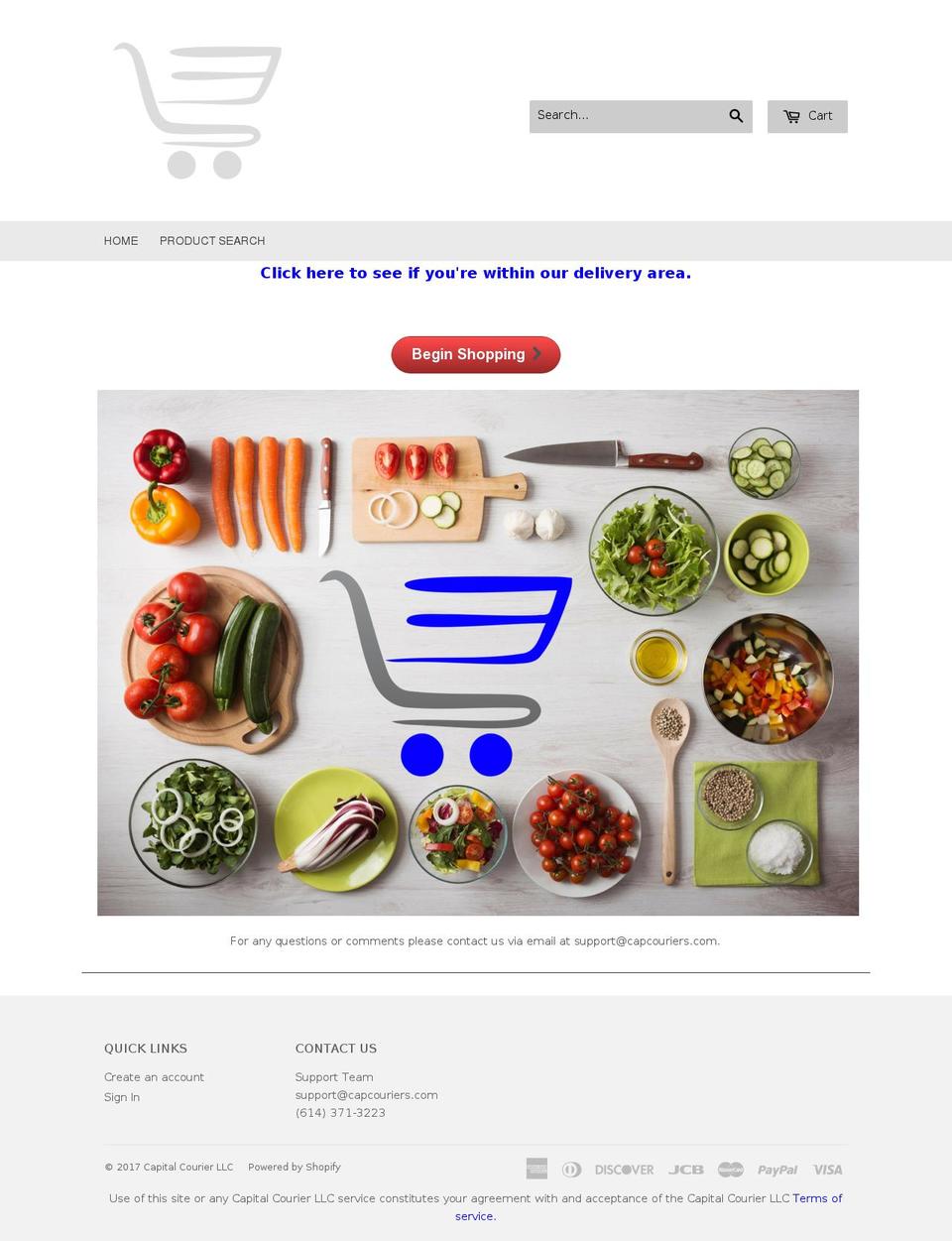 ohiocourier.com shopify website screenshot