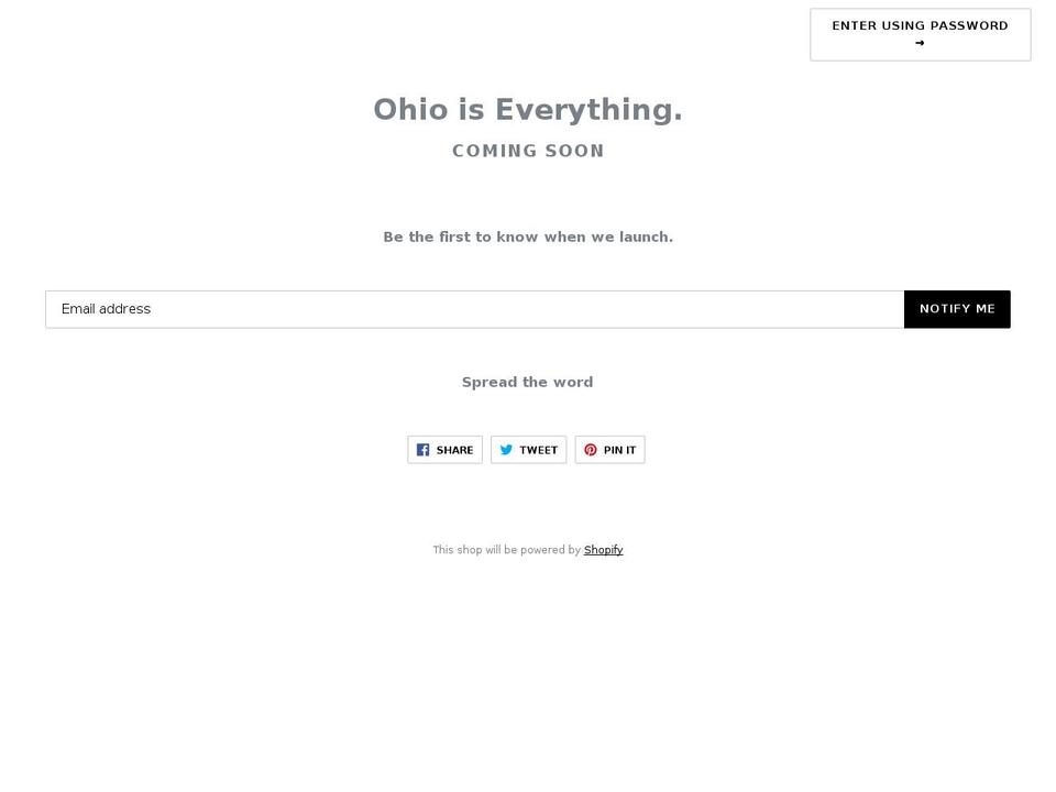 ohioiseverything.com shopify website screenshot
