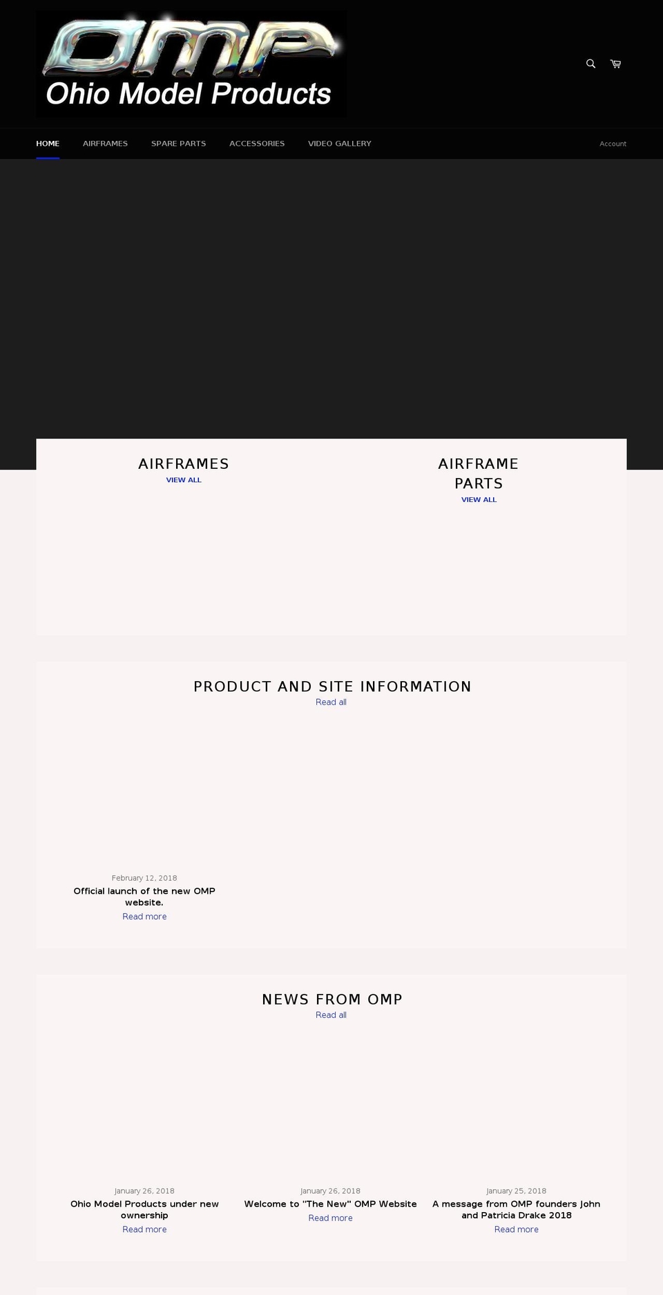 ohiomodelplanes.com shopify website screenshot