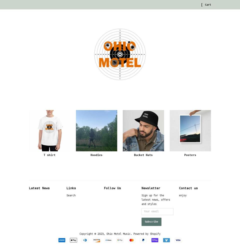 ohiomotelmusic.com shopify website screenshot