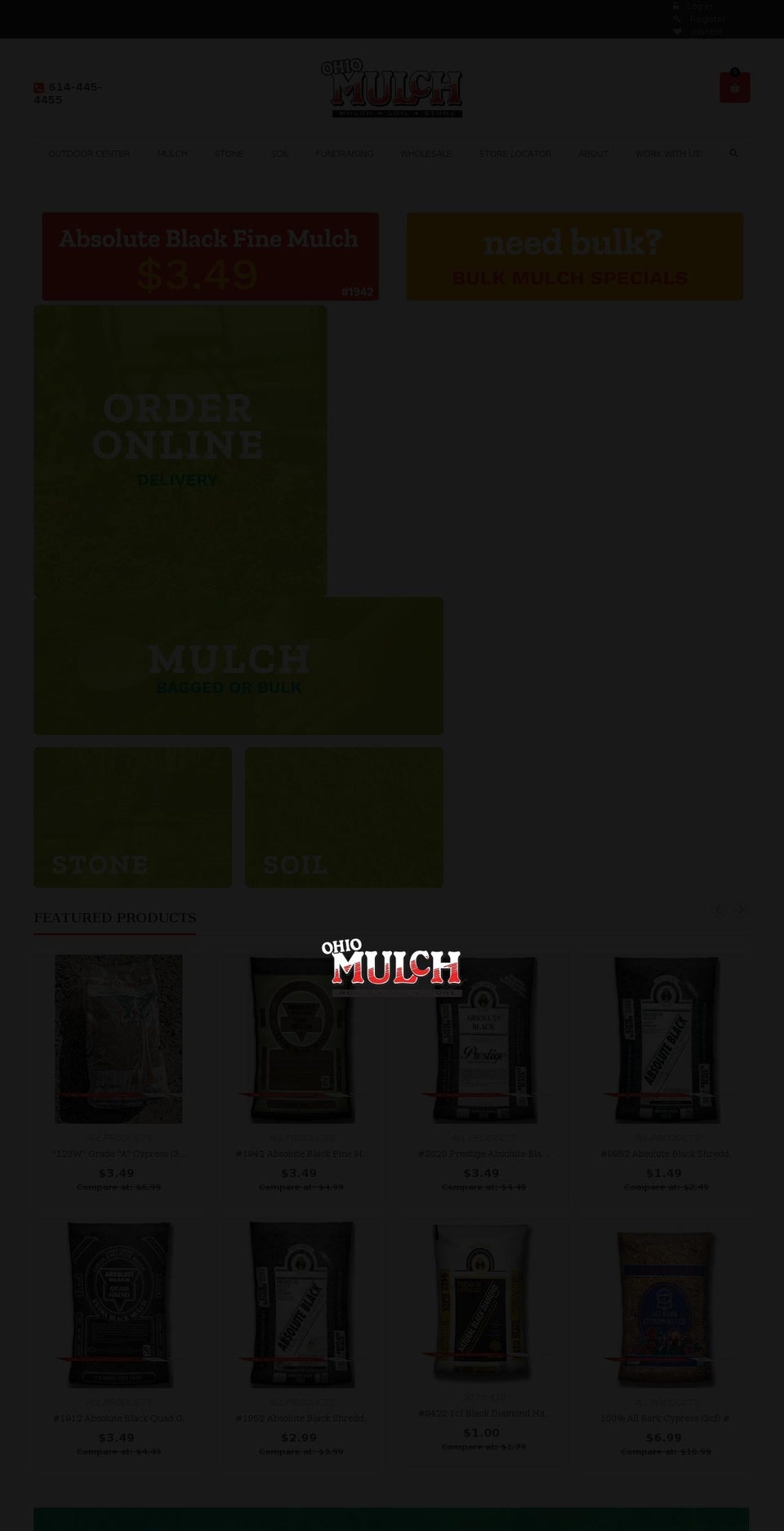 ohiomulch.us shopify website screenshot