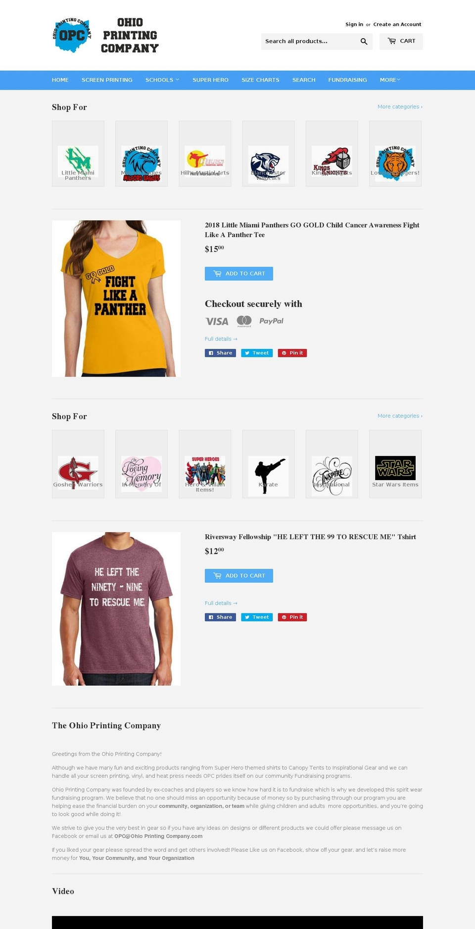 ohioprintingcompany.com — Shopify storefront screenshot