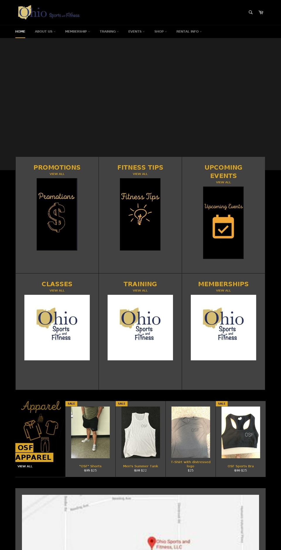 ohiosportsfitness.com shopify website screenshot