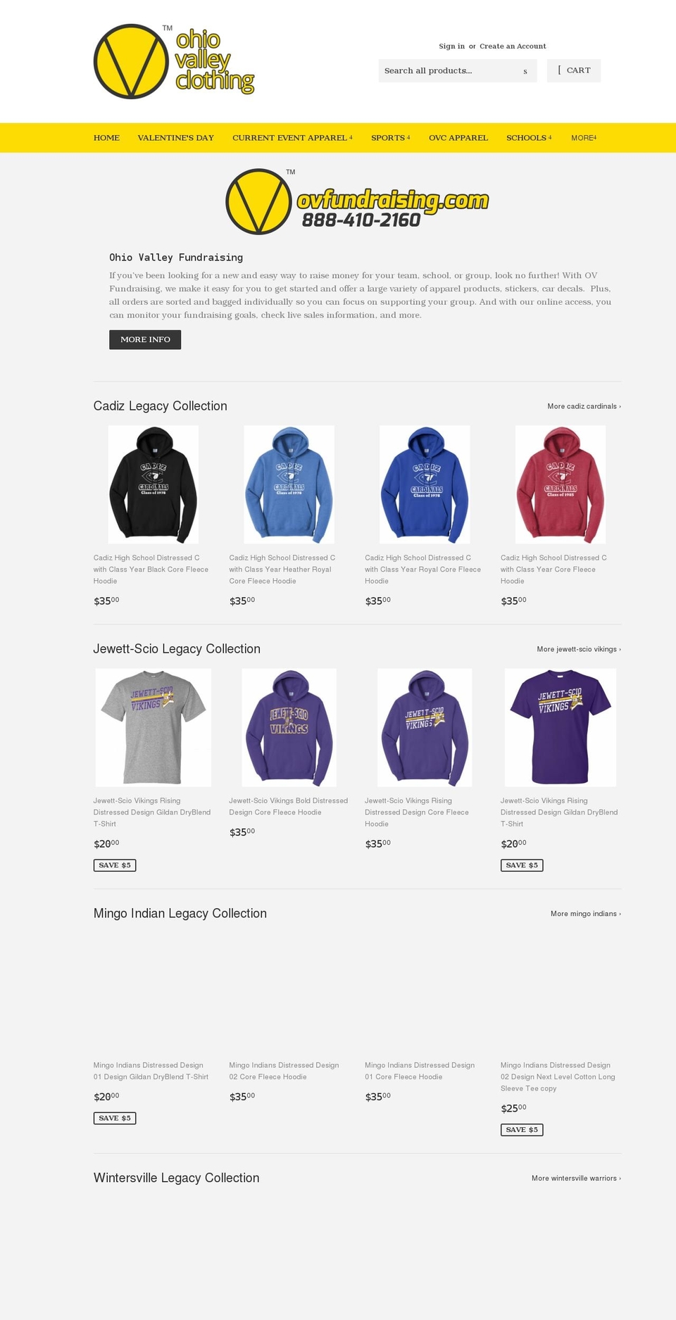 ohiovalleyclothing.com shopify website screenshot