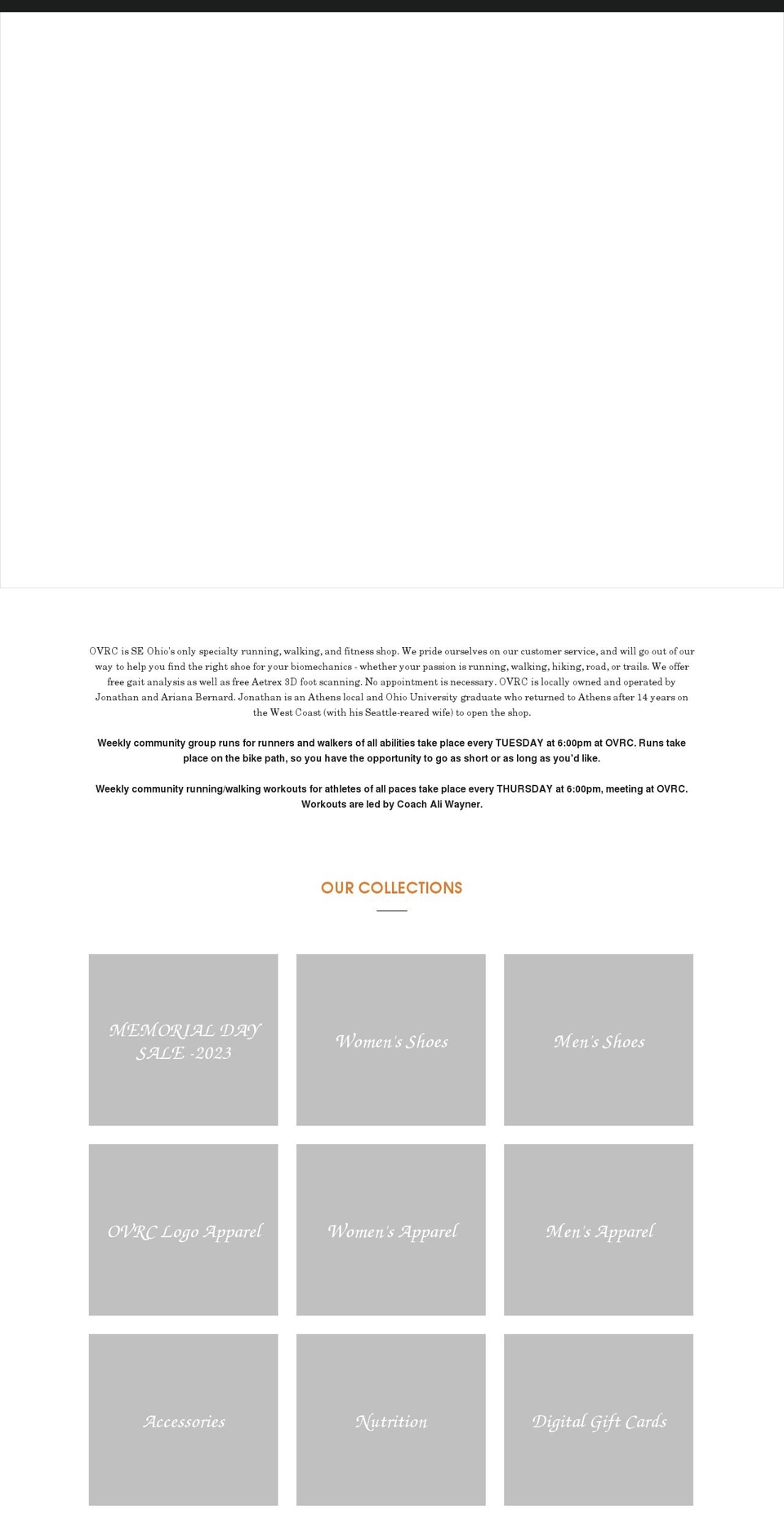 ohiovalleyrunning.com shopify website screenshot