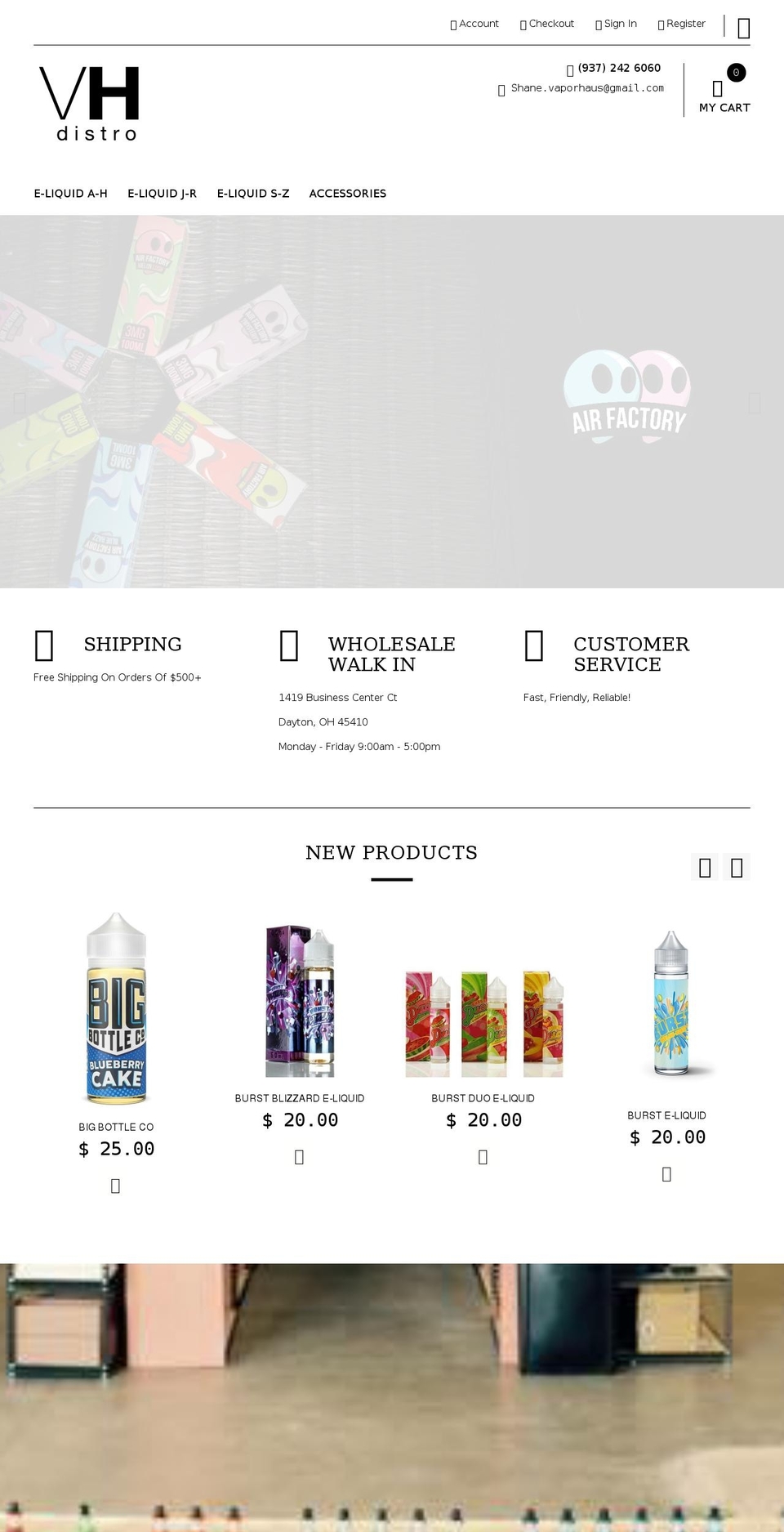 ohiovaporsupply.com — Shopify storefront screenshot