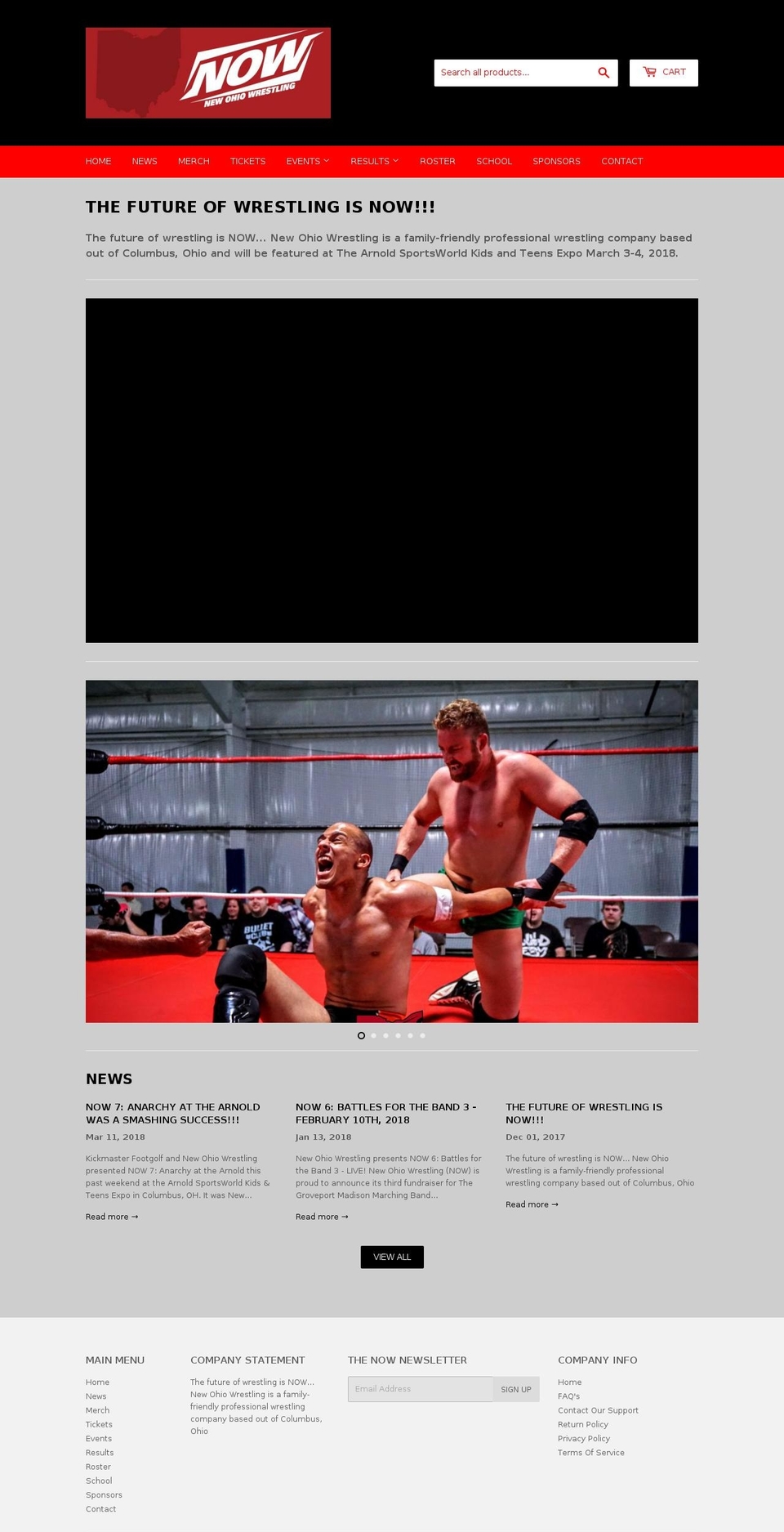 ohiowrestlingentertainment.com — Shopify storefront screenshot