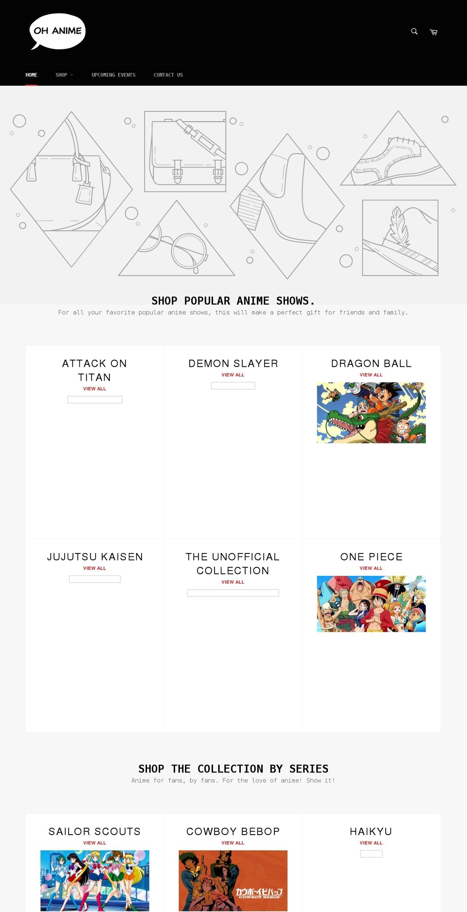 ohitsanime.com shopify website screenshot