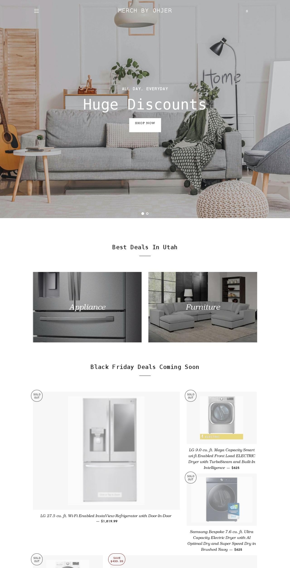 ohjer.com shopify website screenshot