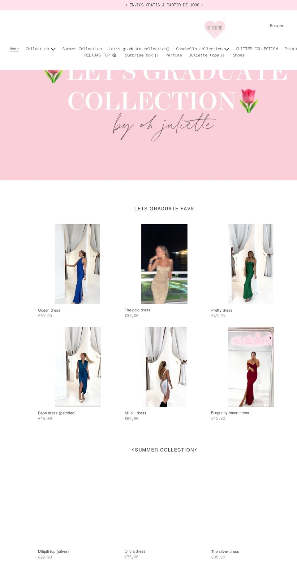 ohjuliettestoree.com shopify website screenshot