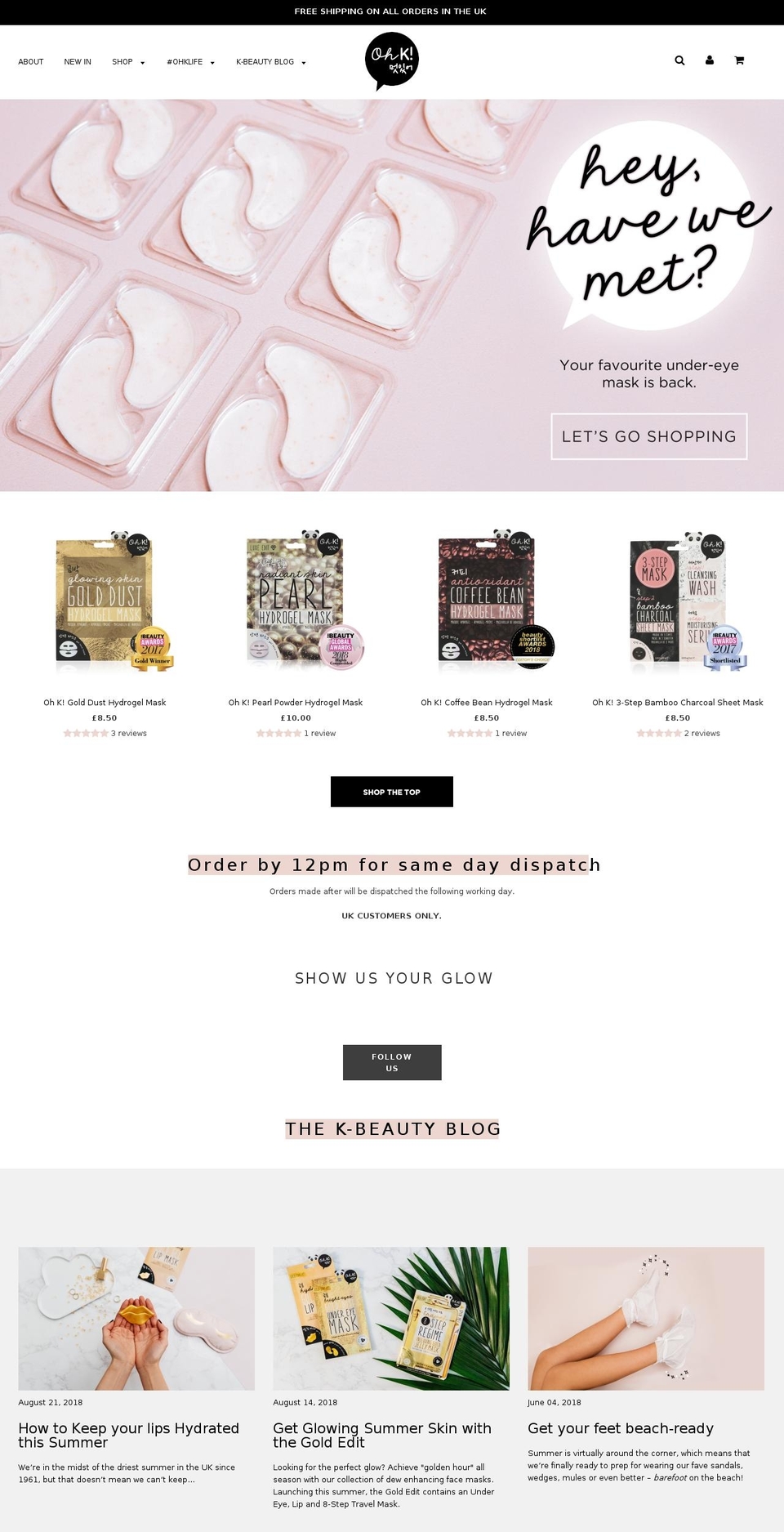 ohklife.com shopify website screenshot