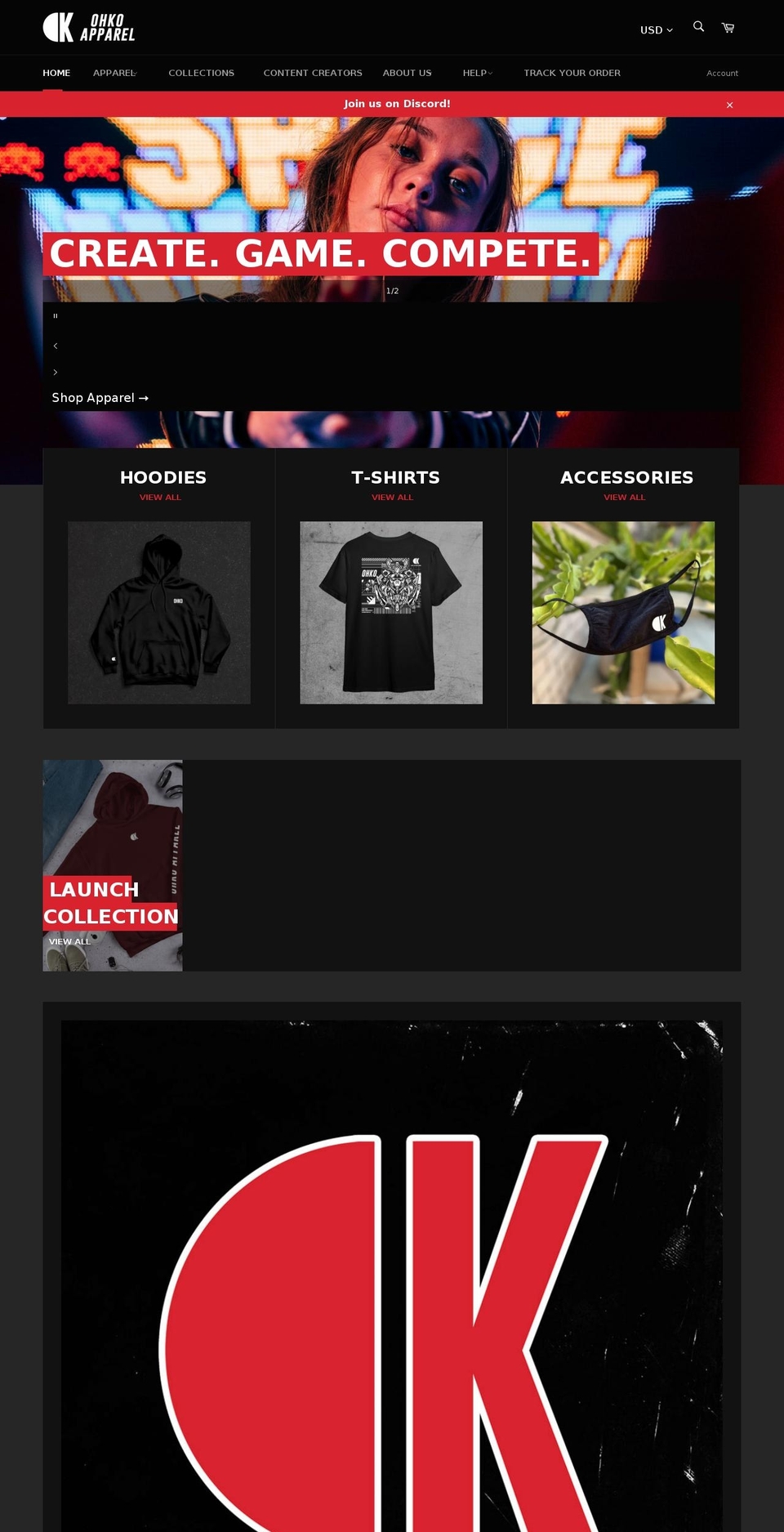 ohkoapparel.com shopify website screenshot