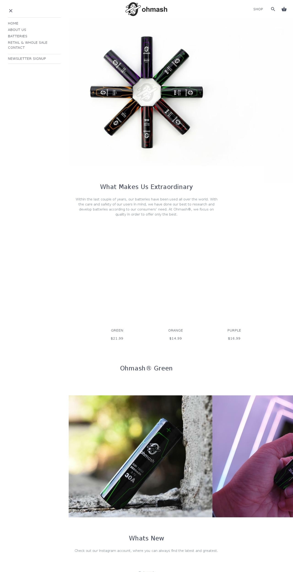 ohmash.com — Shopify storefront screenshot