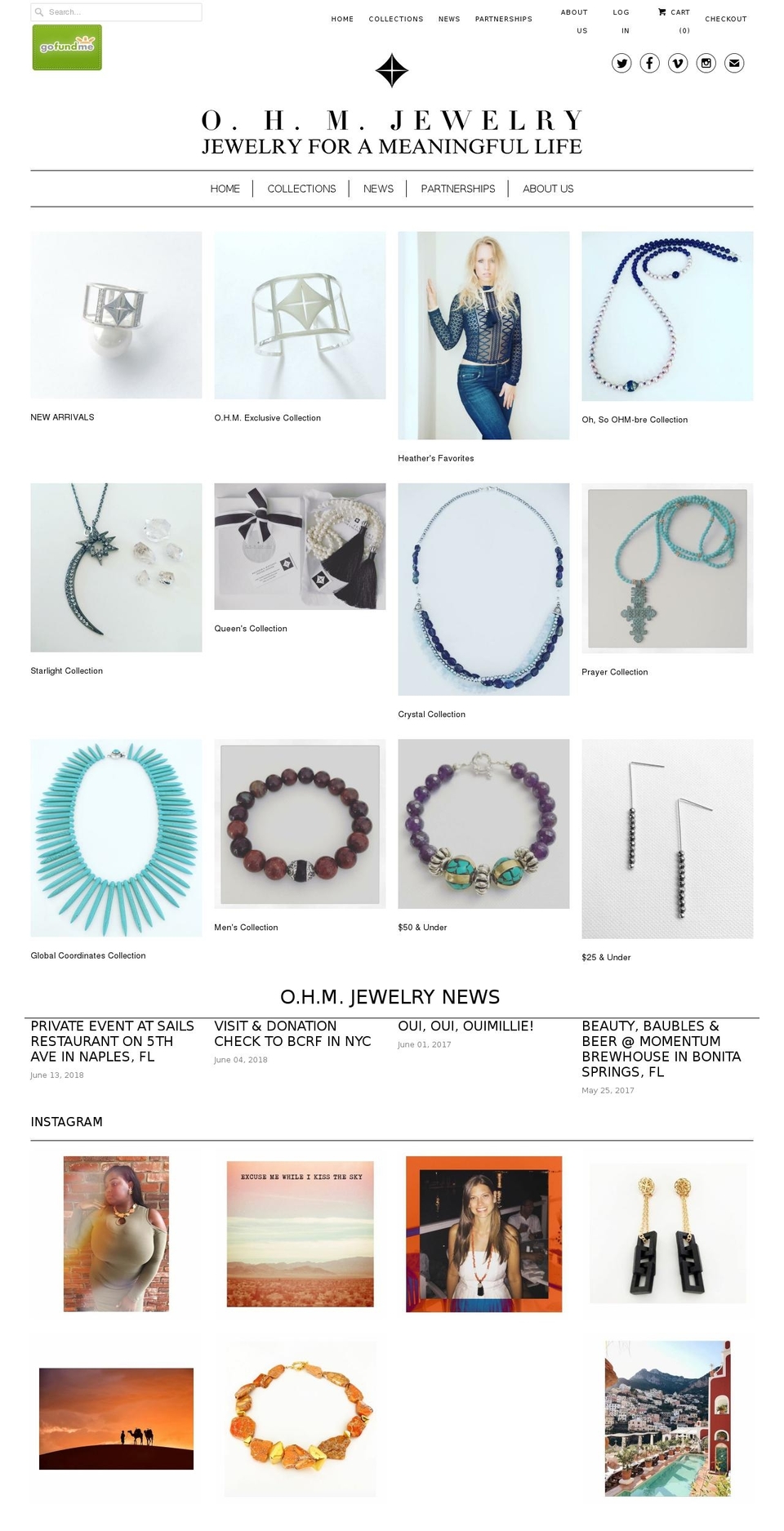 ohmjewelryshop.com shopify website screenshot