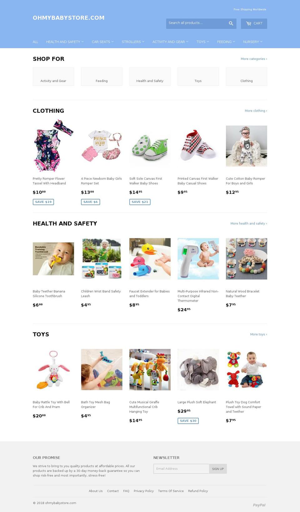 ohmybabystore.com — Shopify storefront screenshot