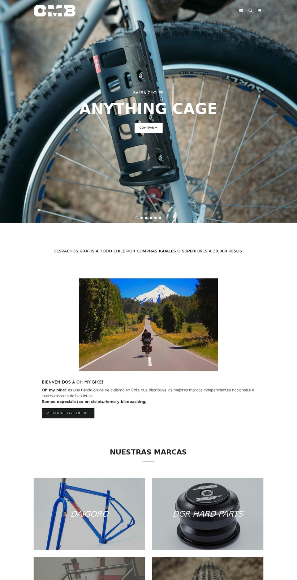 ohmybike.cl shopify website screenshot