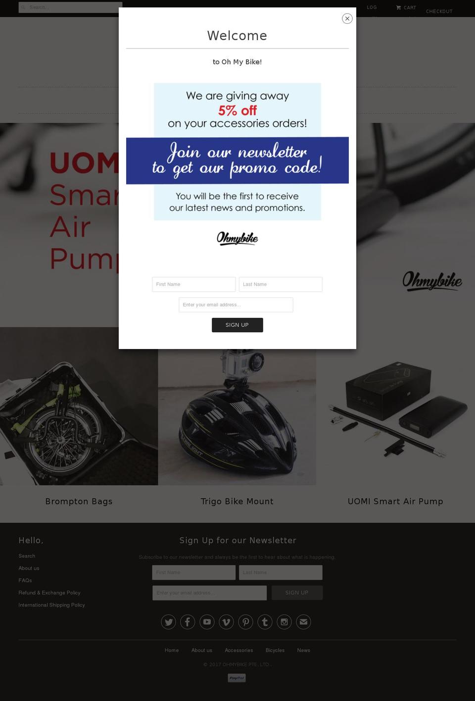 ohmybike.com shopify website screenshot