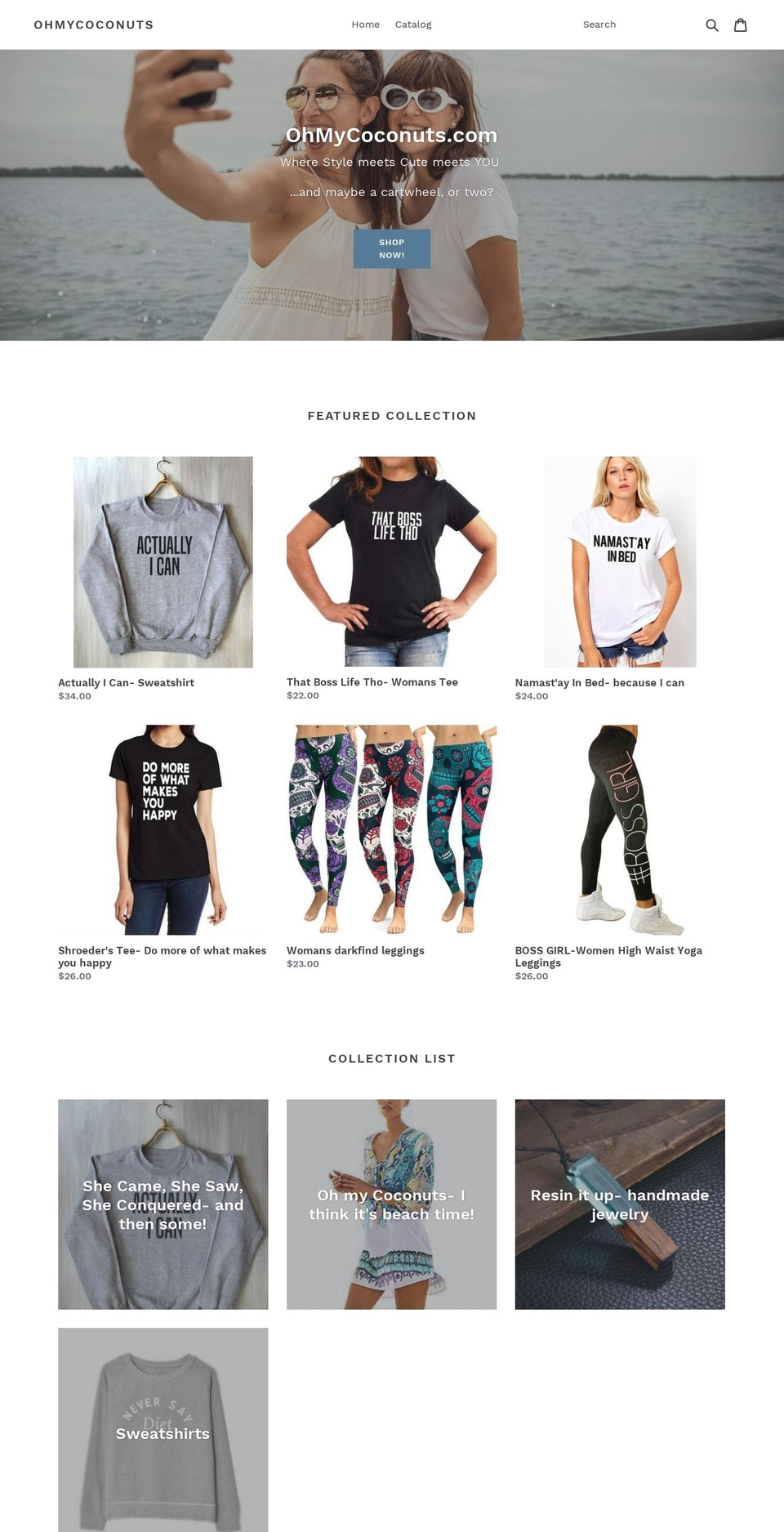 ohmycoconuts.com — Shopify storefront screenshot