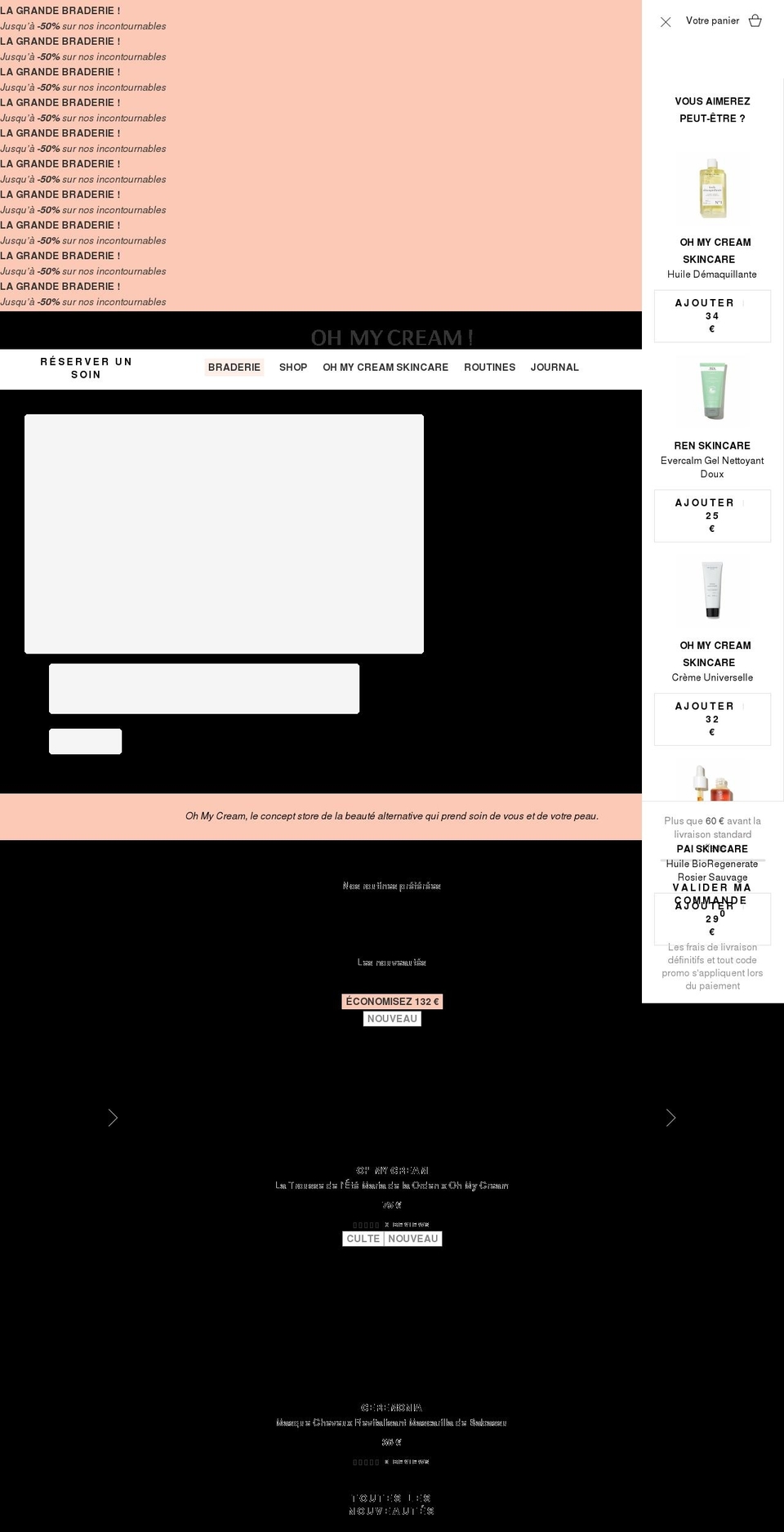 ohmycream.com shopify website screenshot