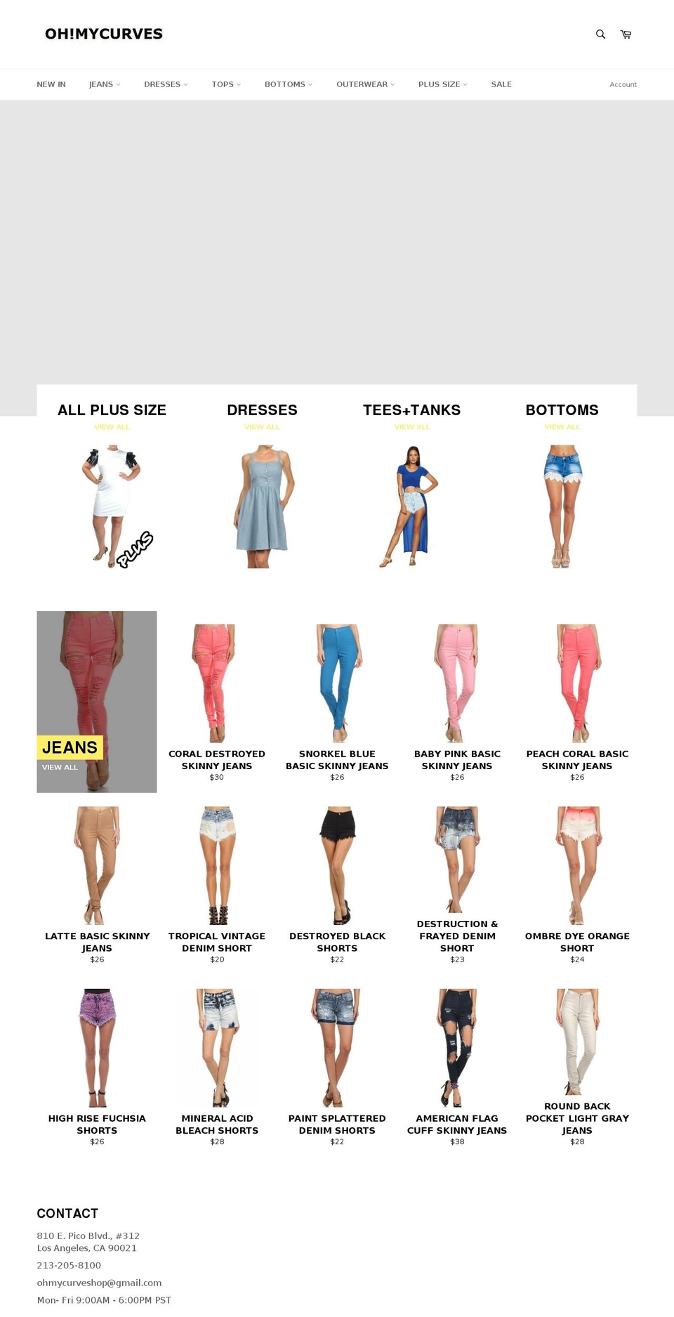 ohmycurveshop.com — Shopify storefront screenshot