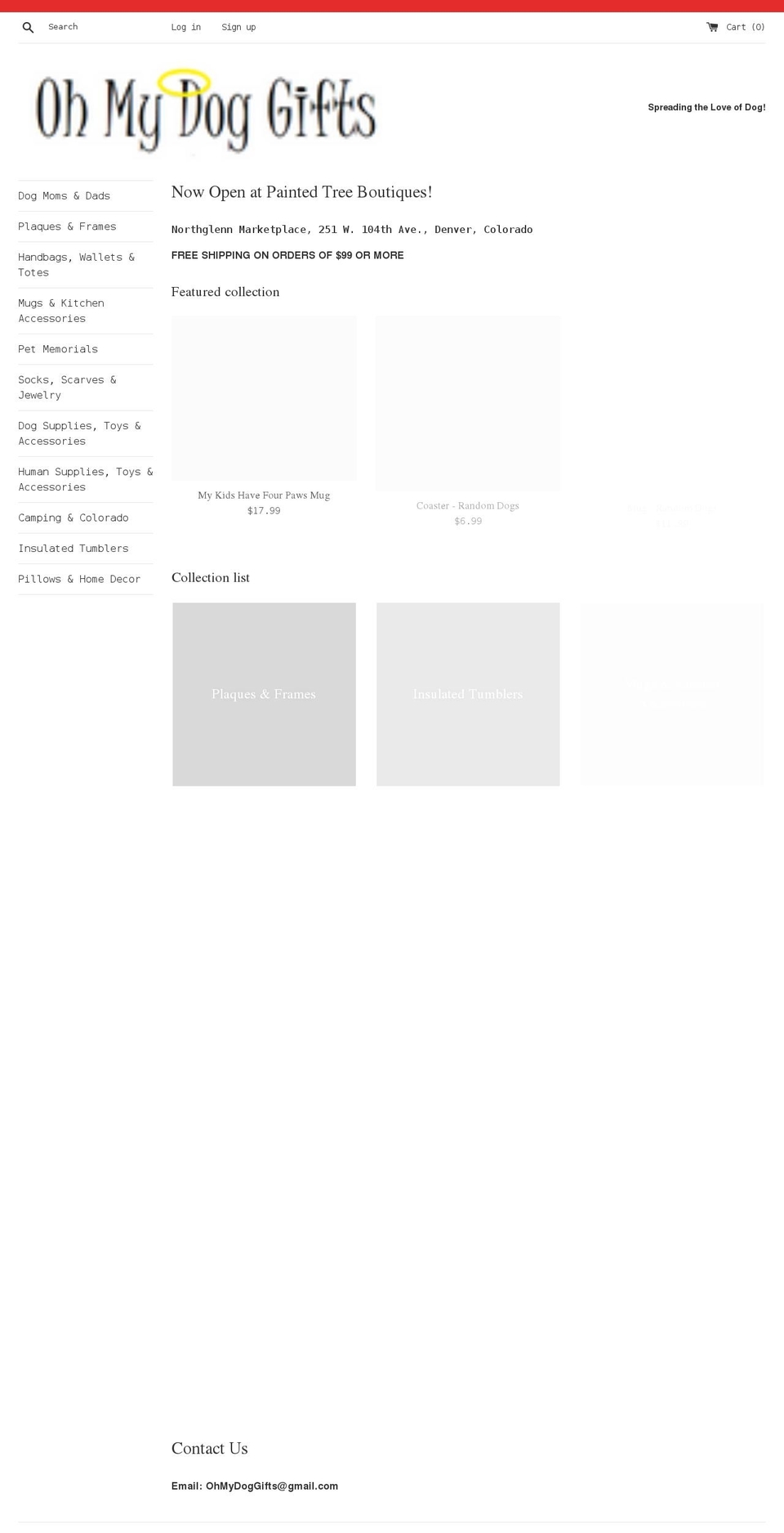 ohmydoggifts.com shopify website screenshot