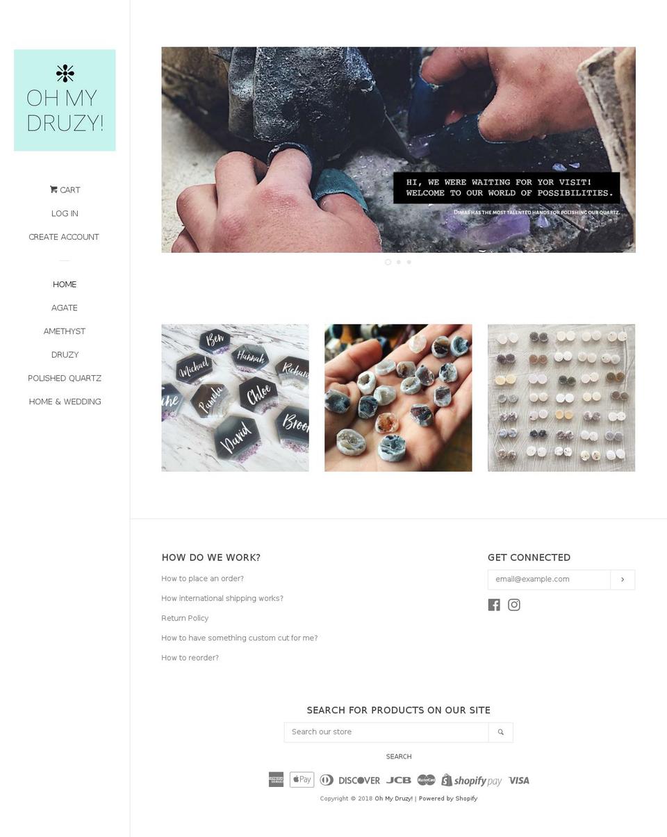 ohmydruzy.com — Shopify storefront screenshot