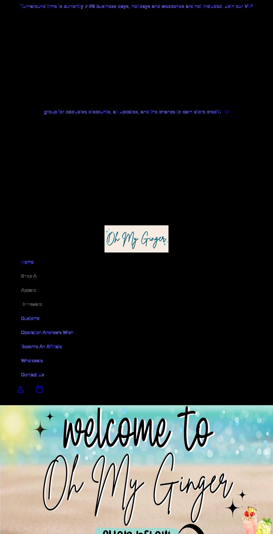 ohmygingertx.com shopify website screenshot