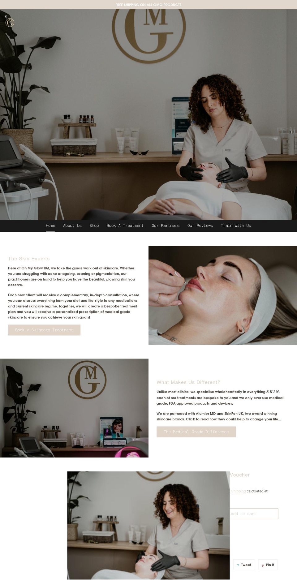 ohmyglowhq.co.uk shopify website screenshot