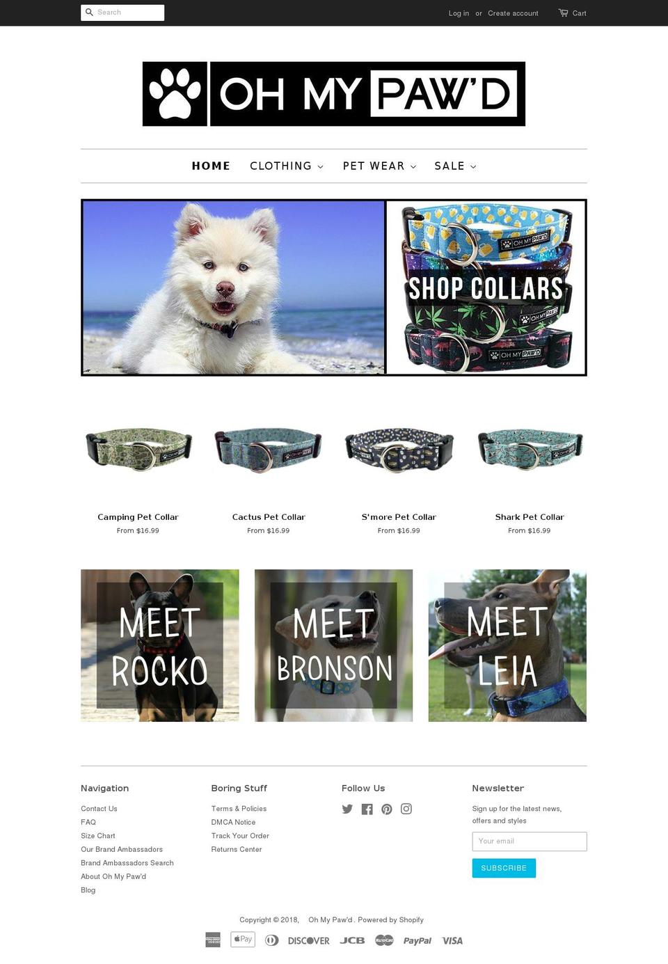 ohmypawd.com shopify website screenshot