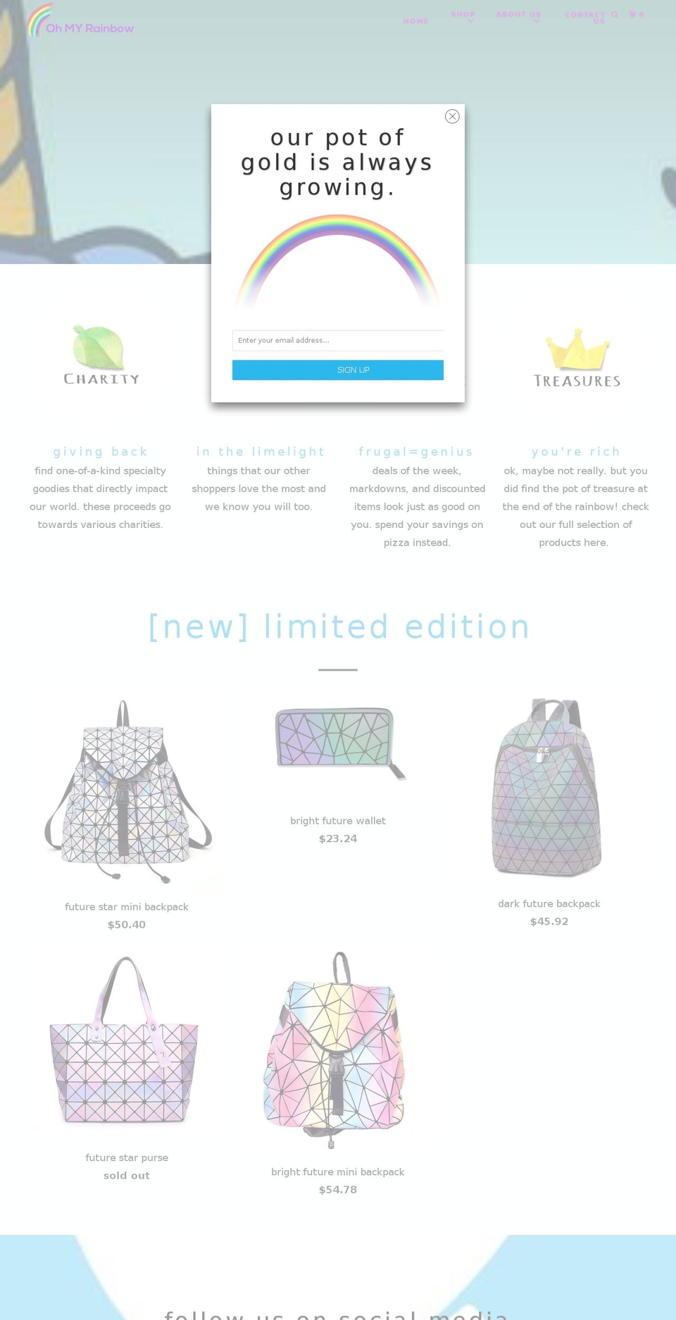 ohmyrainbow.com — Shopify storefront screenshot