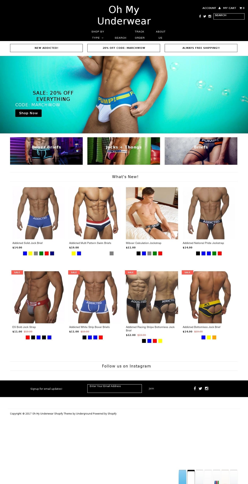ohmyunderwear.com shopify website screenshot