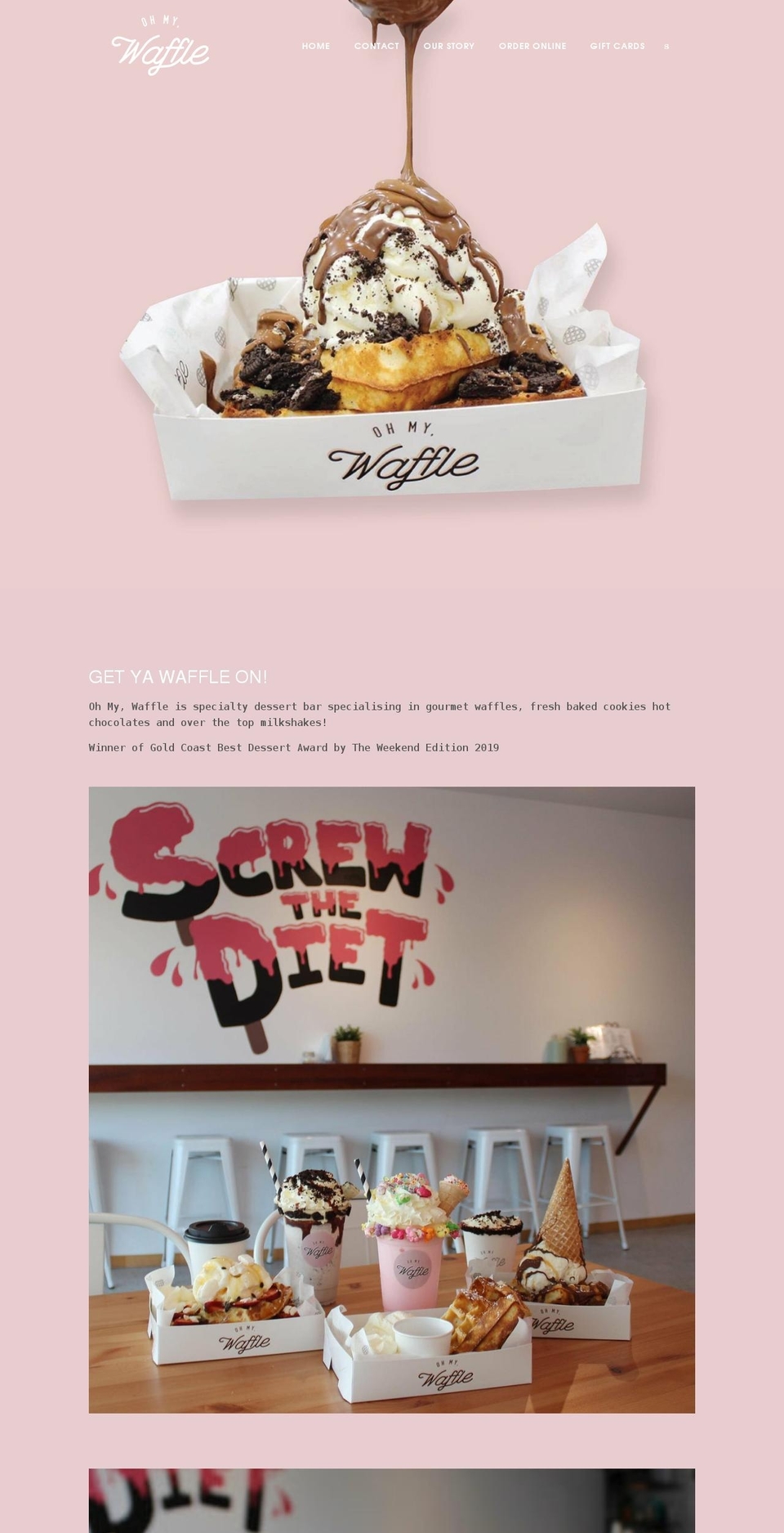 ohmywaffle.com shopify website screenshot