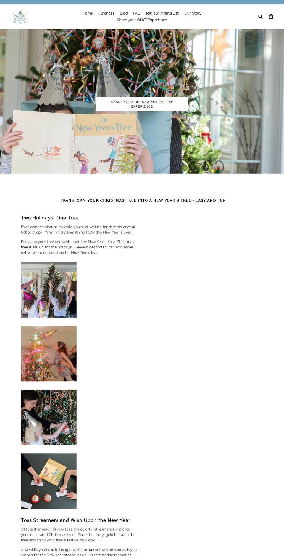 ohnewyearstree.com shopify website screenshot