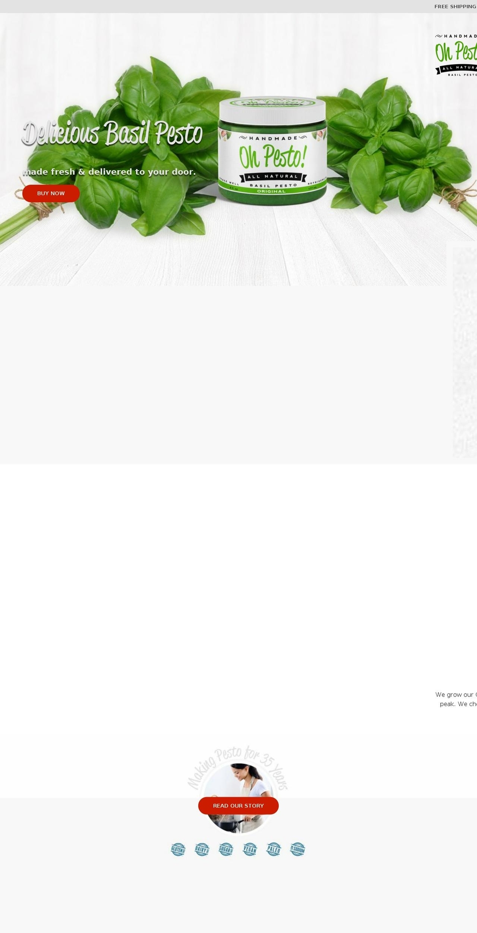 New Focal Shopify theme site example ohpesto.com