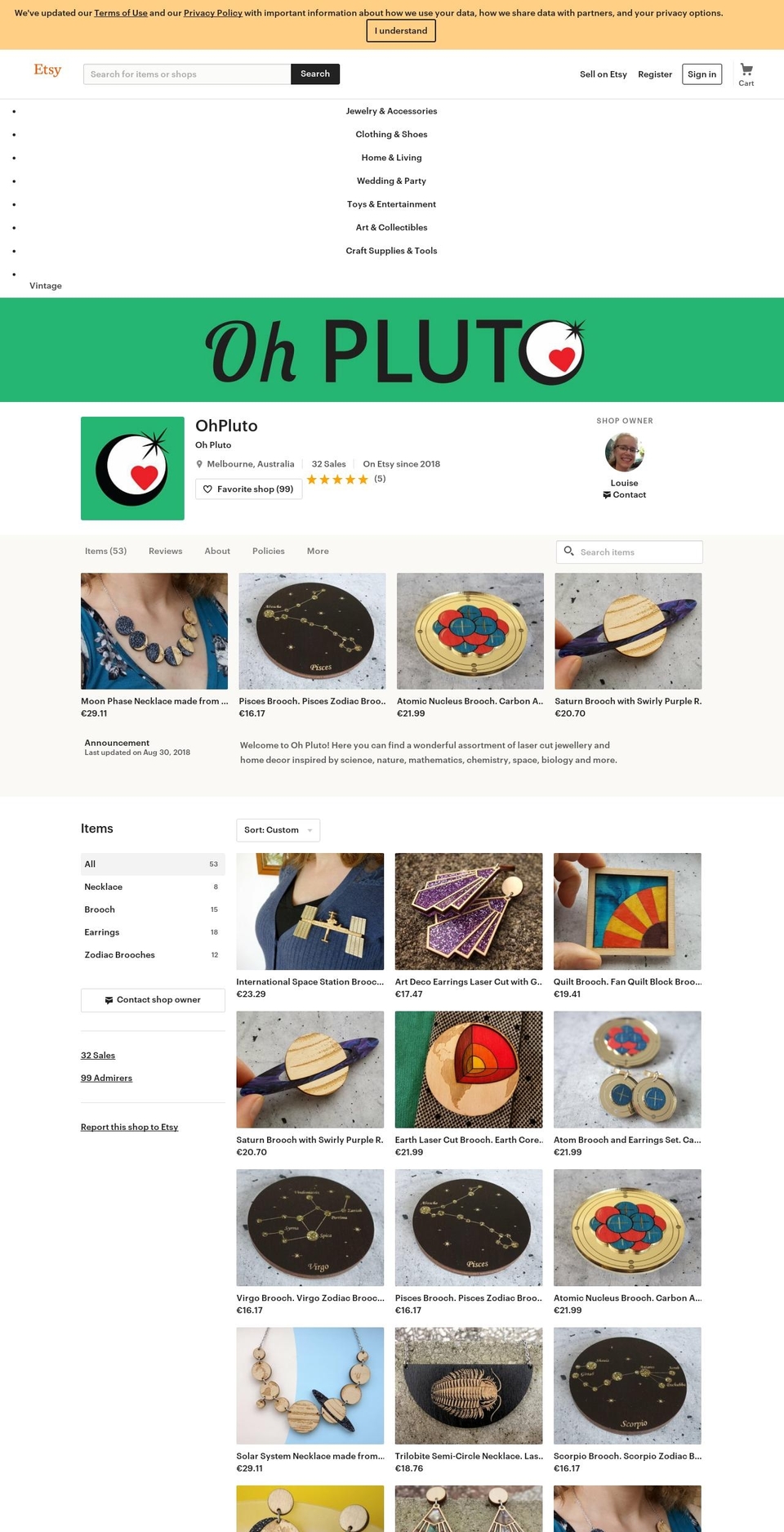 ohpluto.com — Shopify storefront screenshot